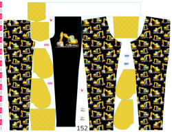 Takoy Panel szabásmintával 152 softshell nadrágra kotrógépek fekete