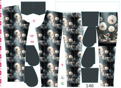 Takoy Panel szabásmintával 146 softshell nadrágra pitypang tündér