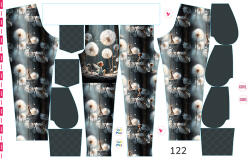 Takoy Panel szabásmintával 122 softshell nadrágra pitypang tündér