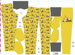 Takoy Panel szabásmintával 146 softshell nadrágra kotrógépek sárga