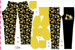 Takoy Panel szabásmintával 134 softshell nadrágra kotrógépek fekete