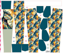 Takoy Panel szabásmintával 164 softshell nadrágra geometriai godzilla