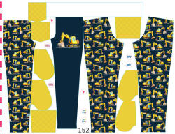 Takoy Panel szabásmintával 152 softshell nadrágra kotrógépek sötétkék