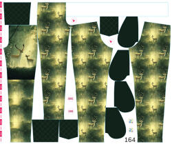 Takoy Panel szabásmintával 164 softshell nadrágra erdei fény