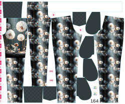 Takoy Panel szabásmintával 164 softshell nadrágra pitypang tündér