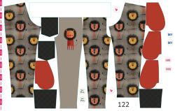 Takoy Panel szabásmintával 122 softshell nadrágra boldog oroszlán