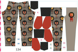 Takoy Panel szabásmintával 134 softshell nadrágra boldog oroszlán