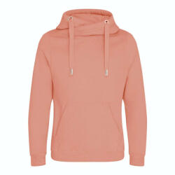Just Hoods Uniszex keresztbe vart nyakú, vastag kapucnis pulóver AWJH021, Dusty Pink-M (awjh021dup-m)