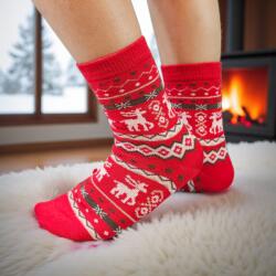 Aura Via Mikulásos-Karácsonyi rénszarvasos gyapjú gyerek zokni 28-31 102784