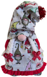 Aztadejó Karácsonyi Manó Orrmanó 30 cm piros karácsonyi manós ruhában (KARMAN5)