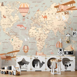 Consalnet Világtérkép mintás gyerekszoba fotótapéta 300x210cm