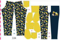 Takoy Panou cu croială 134 pentru pantaloni softshell escavator pe albastru închis