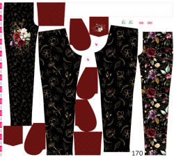 Takoy Panou cu croială 170 pentru pantaloni softshell flori aurii negre