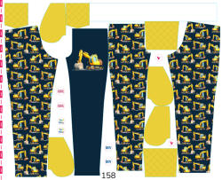 Takoy Panou cu croială 158 pentru pantaloni softshell escavator pe albastru închis