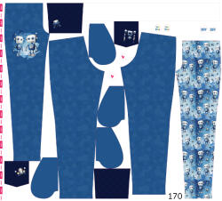 Takoy Panou cu croială 170 pentru pantaloni softshell roboți albaștri