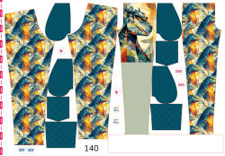 Takoy Panou cu croială 140 pentru pantaloni softshell godzila geometrică