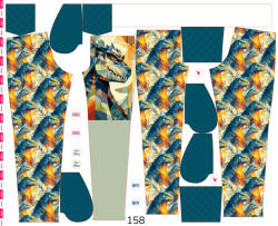 Takoy Panou cu croială 158 pentru pantaloni softshell godzila geometrică