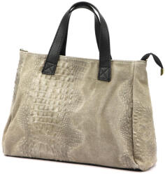 Luka 26-034 CROCO taupe női bőr kézitáska 40 x 28 x 15 cm (59713)