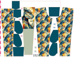 Takoy Panou cu croială 152 pentru pantaloni softshell godzila geometrică