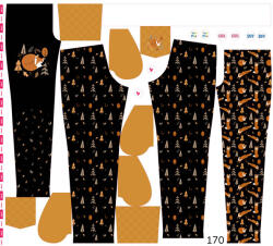 Takoy Panou cu croială 170 pentru pantaloni softshell vulpi de toamnă pe negru