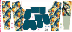 Takoy Panou cu croială 98 pentru pantaloni softshell godzila geometrică