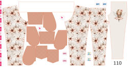 Takoy Panou cu croială 110 pentru pantaloni softshell zâna florii