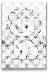  PontPöttyöző - Oroszlánkölyök a réten Méret: 20x30cm, Keretezés: Keret nélkül (csak a vászon), Szín: Zöld