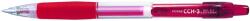 PENAC Pix cu gel PENAC CCH-3, rubber grip, 0.7mm, corp transparent - scriere rosie (P-BA3101-02F)