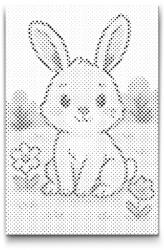  PontPöttyöző - Nyuszi a réten Méret: 40x60cm, Keretezés: Műanyagtáblával, Szín: Fekete