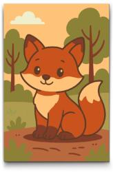  Festés számok szerint - Róka az erdőben Méret: 20x30cm, Keretezés: Keret nélkül (csak a vászon)