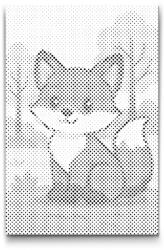  PontPöttyöző - Róka az erdőben Méret: 40x60cm, Keretezés: Kartonlemezen, Szín: Piros