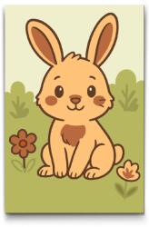  Festés számok szerint - Nyuszi a réten Méret: 40x60cm, Keretezés: Keret nélkül (csak a vászon)