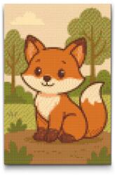  Gyémántszemes kirakó - Róka az erdőben Méret: 20x30cm, Keretezés: Kartonlemezen, Gyémántok: Kerek