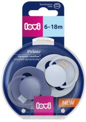 LOVI Set suzete din silicon pentru 6 - 18 luni Dynamic Prime Baby Blue/Blue 34/418, 2 bucati, LOVI
