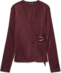 VERO MODA Bluză Vmlouisa Ls V-Neck Wrap Jrs 10336209 19-2118 TCX winetasting