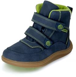 Bugga chlapecké celoroční barefoot boty s membránou Bugga-TEX | KIVO Navy B00199-04 | kotníková obuv na suchý zip s flexibilní podrážkou - 31