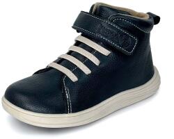 Bugga chlapecké celoroční barefoot boty KAMA Navy B00200-04 | kotníková obuv na stahovací gumičku a suchý zip s flexibilní podrážkou - 25