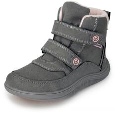 Bugga Dětské celoroční barefoot boty s membránou Bugga-TEX | Bugga KIVO Grey B00199-09 | kotníková obuv na suchý zip s flexibilní podrážkou - 26