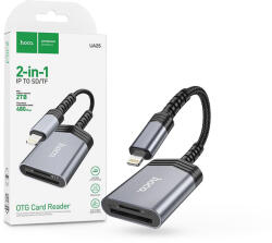 hoco. UA25 SD/microSD mermóriakártya-olvasó Lightning csatlakozóval - fekete/szürke