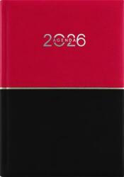 Dayliner Naptár, tervező, A5, napi, DAYLINER Contrast, piros-fekete