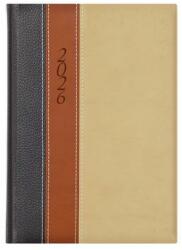 TopTimer Naptár, tervező, A5, napi, TOPTIMER Fashion, antracit-barna-bézs