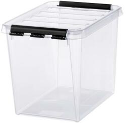 SMARTSTORE Műanyag tárolódoboz, 14 liter, fekete fogantyúkkal, SMARTSTORE Classic 11, átlátszó - oneclick