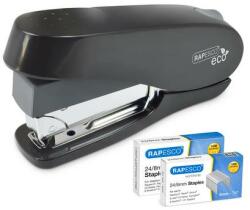 Rapesco Tűzőgép, 24/6-8, 26/6-8, 50 lap, könnyített tűzés, antibakteriális, RAPESCO ECO Luna Less Effort, fekete - oneclick