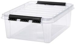 SMARTSTORE Műanyag tárolódoboz, 21 liter, fekete fogantyúkkal, SMARTSTORE Classic 24, átlátszó - oneclick