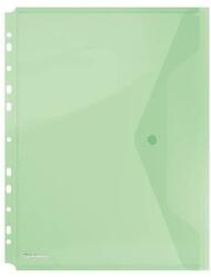 DONAU Irattartó tasak, A4, PP, patentos, lefűzhető, DONAU, zöld
