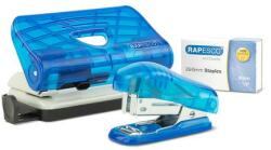 Rapesco Tűzőgép és lyukasztó szett 24/6, 26/6, 12 lap, RAPESCO, átlátszó kék, tűzőkapoccsal - oneclick