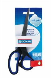 DONAU Olló, irodai, 16, 5 cm, DONAU Soft Grip, fekete-kék