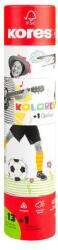 Kores Színes ceruza készlet, háromszögletű, 1 grafittal, 1 hegyezővel, KORES KOLORES Twist & Turn, 12 különböző szín