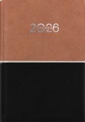 Dayliner Naptár, tervező, A5, napi, DAYLINER Contrast, barna-fekete