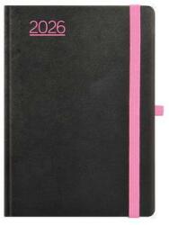 TopTimer Naptár, tervező, B6, heti, TOPTIMER, Nero, fekete-pink